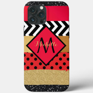 Case-Mate iPhone Case Parties scintillant rouge Noir Brush Stroke Monogr