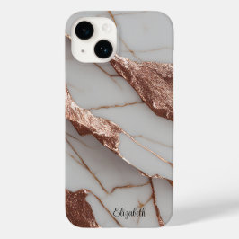 Coque Pour iPhone 14 Parties scintillant tendance en cuivre marbre