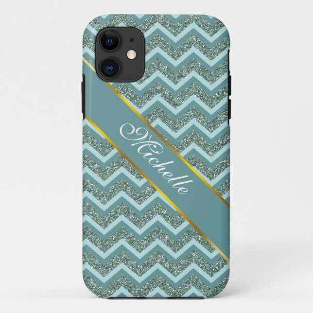 Coques Case-Mate iPhone Parties scintillant turquoise (Dos)