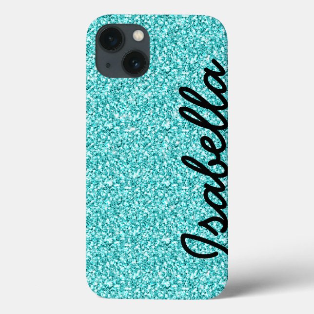 Coques Case-Mate iPhone Parties scintillant TURQUOISE FILLE IMPRIMÉE PERSO (Verso)