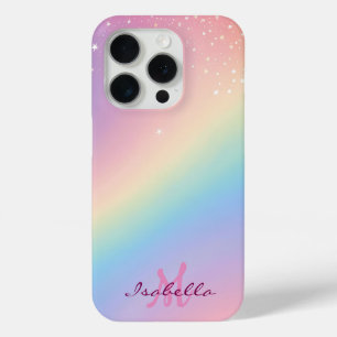 Coque iPhone 15 Pro Parties scintillant Unicorne arc-en-ciel