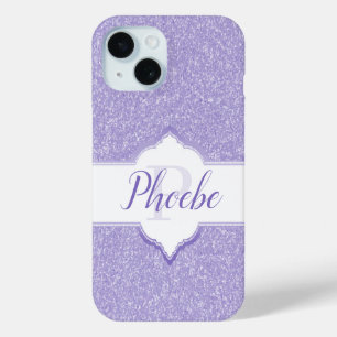 Coque Pour iPhone 15 Parties scintillant violet Monogramme Samsung Gala