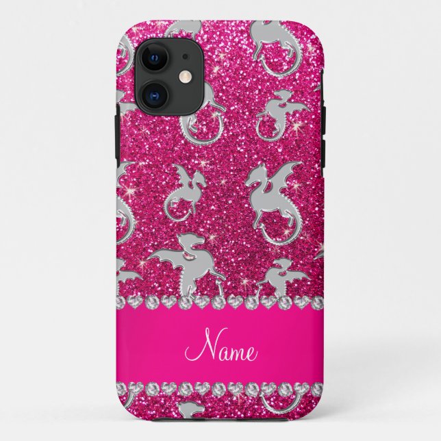 Coques Case-Mate iPhone Parties scintillantes argentées nommées (Dos)