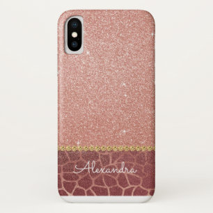 Coques Pour iPhone Parties scintillantes d'or de rose de rose et