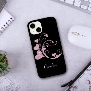Coque Pour iPhone 14 Parties scintillantes roses de Faux de remous de