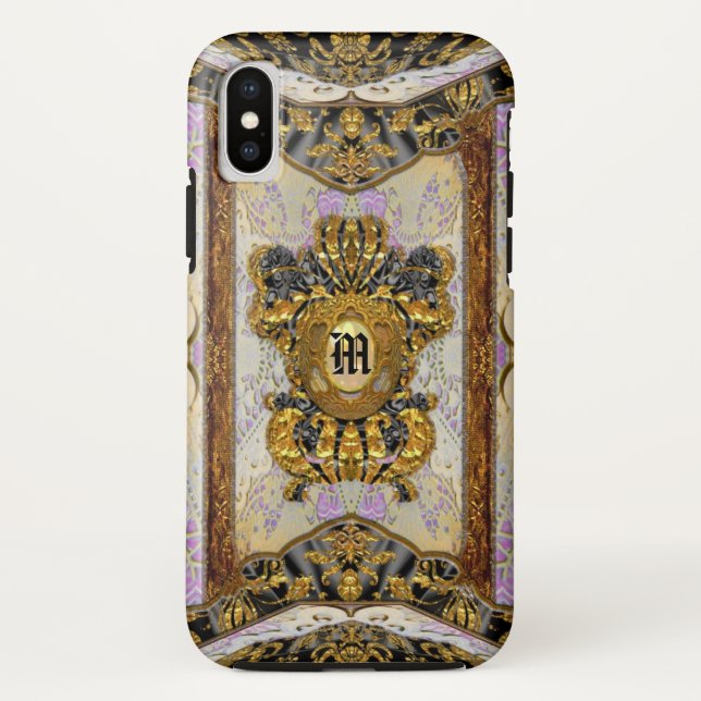 Coques Case-Mate iPhone Passementerie Madeline Élégant Monogramme Chic (Dos)