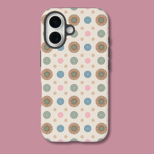 Coques iPhone 16 Pastel Babylonien inspiré motif floral