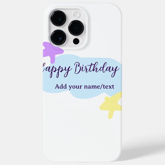 Coques Case-Mate iPhone Pastel blue clouds stars purple happy birthday nam (Verso)