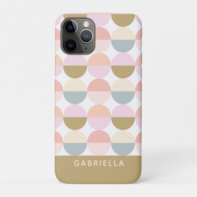 Coques Case-Mate iPhone Pastel Cercles géométriques Motif Personnalisé (Dos)