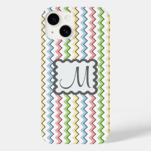 Coque Pour iPhone 14 Pastel Chevron avec Monogram de Shirley Taylor