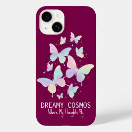 Coque Pour iPhone 14 Pastel Galaxy Butterflies Dreamy Aesthetic