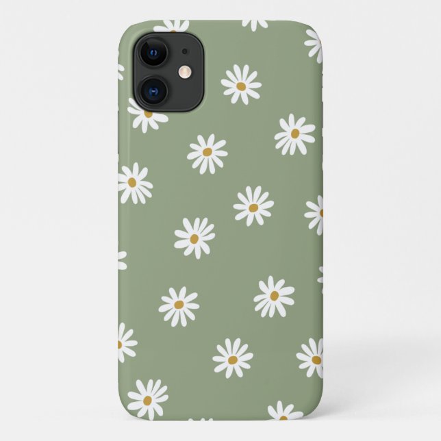 Coques Case-Mate iPhone Pastel Green Daisy Flower (Dos)