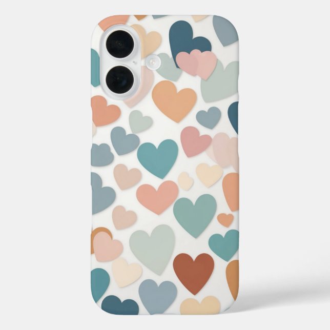 Coques Case-Mate iPhone Pastel Hearts Delft (Verso)