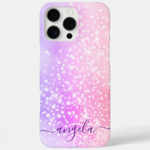 Coques iPhone 16 Pro Max Pastel Pailleté Rose Ombre Glam Signature