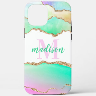 Case-Mate iPhone Case Pastel Parties scintillant Agate Monogrammé