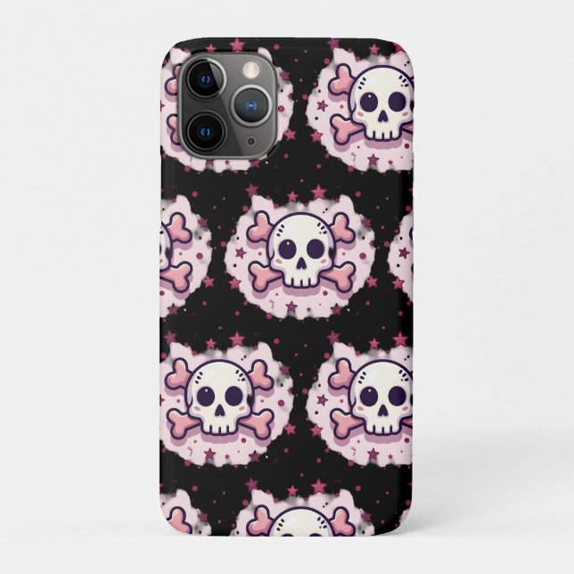 Coques Case-Mate iPhone Pastel Pink Skull and Crossbones (Dos)