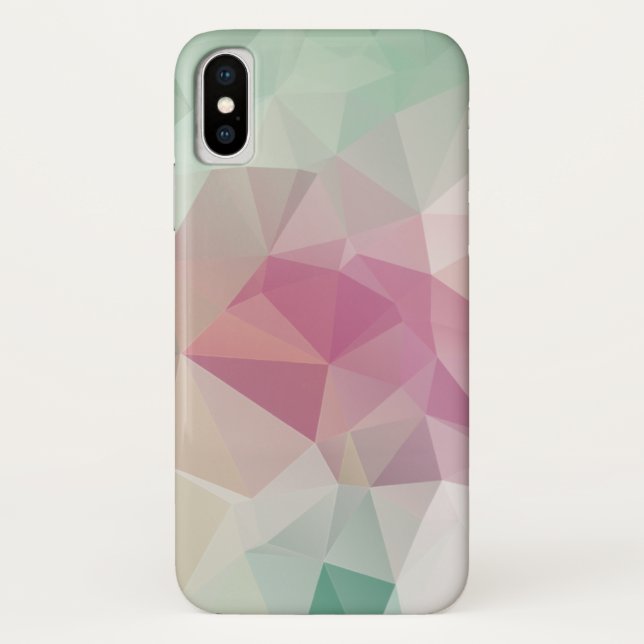 Coques Case-Mate iPhone Pastel Pink Vert Abstrait Pyramide Motif Art (Dos)