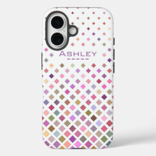 Coques iPhone 16 Pastel Pixels Cool Motif géométrique Personnalisé