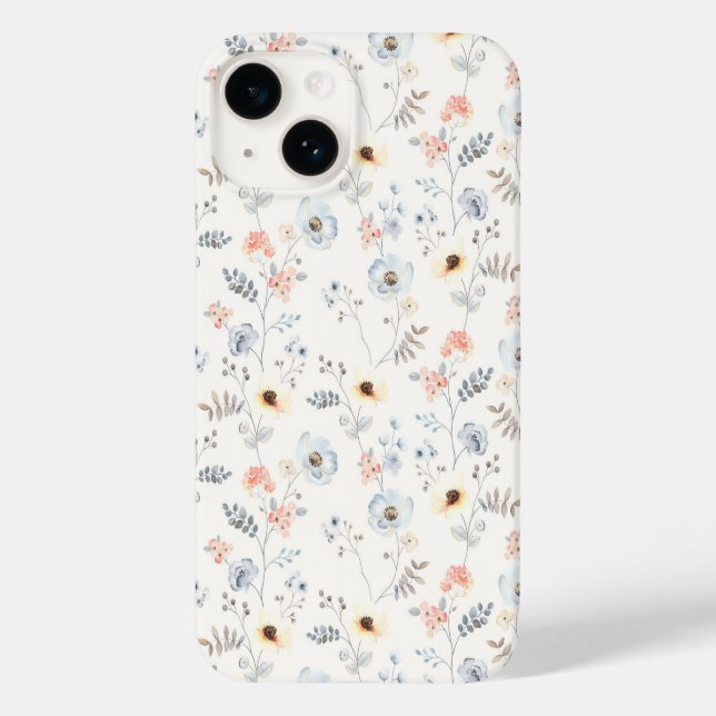 Coques Case-Mate iPhone Pastel Poppy Floral Garden Motif (Verso)