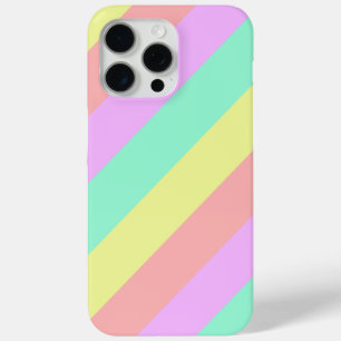 Coque iPhone 15 Pro Max Pastel Rainbow Motif rayé