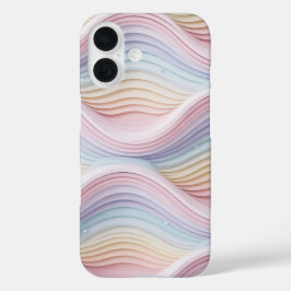 Coques iPhone 16 Pastel Rainbow Wavy Abstract Phone Case
