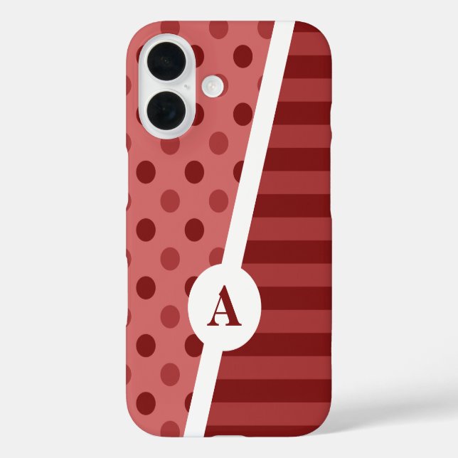 Coques Case-Mate iPhone Pastel Red Polka Dot et Motif de bande (Verso)