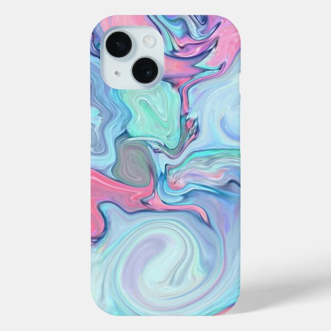 Coques Case-Mate iPhone Pastel Rose & Blue Swirl | Abstrait (Verso)