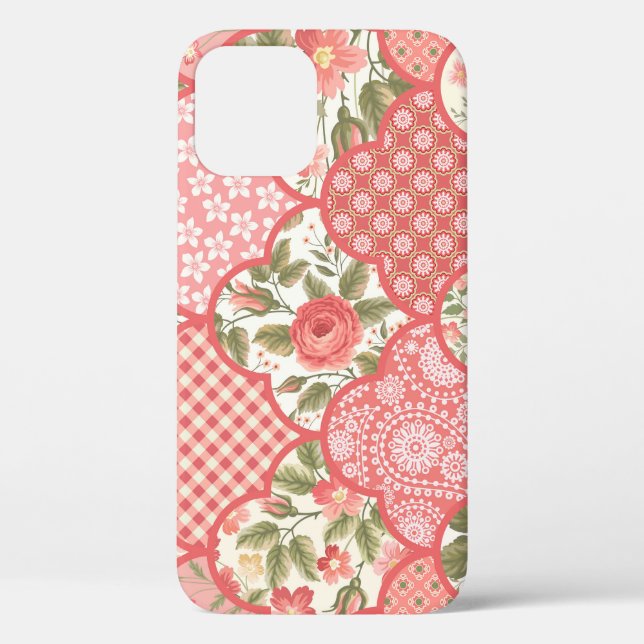 Coques Case-Mate iPhone Pastel Rose Motif à patchwork floral (Verso)