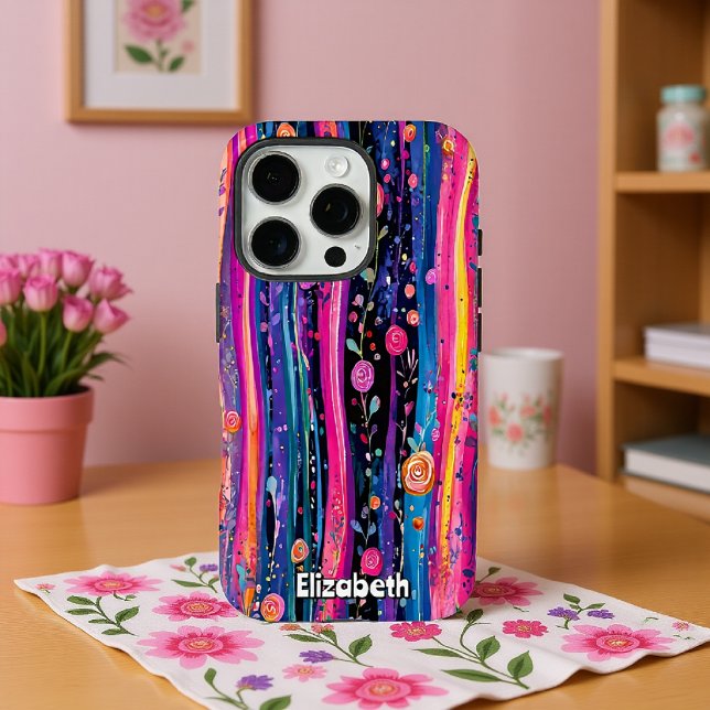 Coques Case-Mate iPhone Pastel Roses et rayures (Créateur téléchargé)