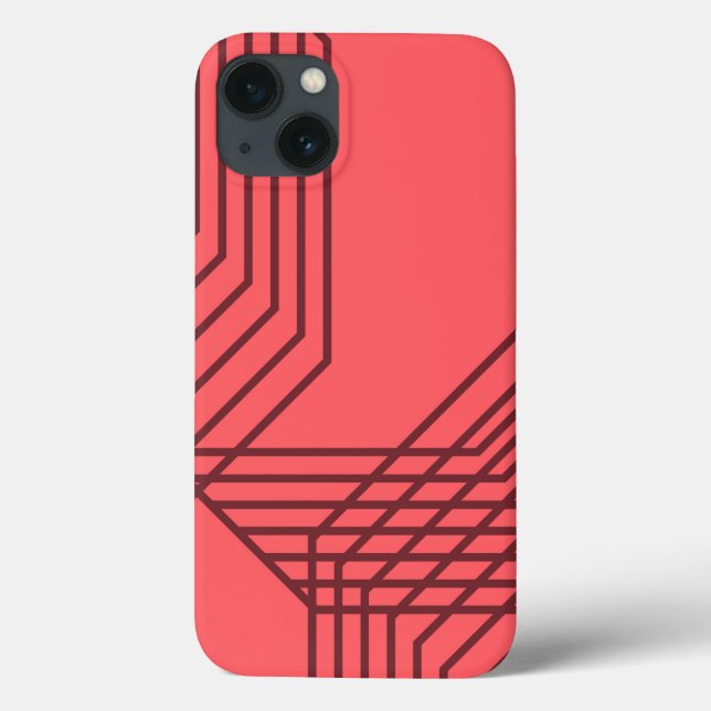 Coques Case-Mate iPhone Pastel Rouge, simple, moderne, design géométrique (Verso)