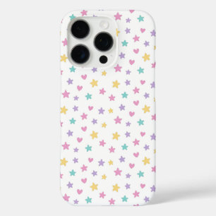 Coques iPhone 16 Pro Pastel Stars and Hearts - Couleur douce