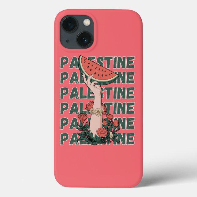 Coques Case-Mate iPhone pastèque, fleurs et texte Palestine Répéter  (Verso)