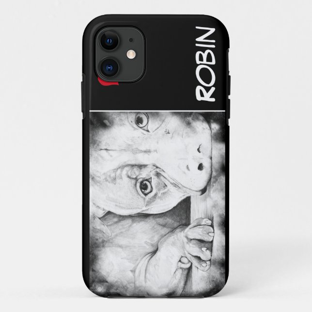 Coques Case-Mate iPhone Patiemment en attente avec coeur rouge (Dos)