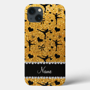 Coques Pour iPhone Patinage artistique jaune nommé fait sur commande
