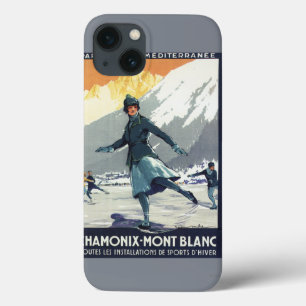 Etui iPhone 13 Patinage de glace - affiche olympique de promo de