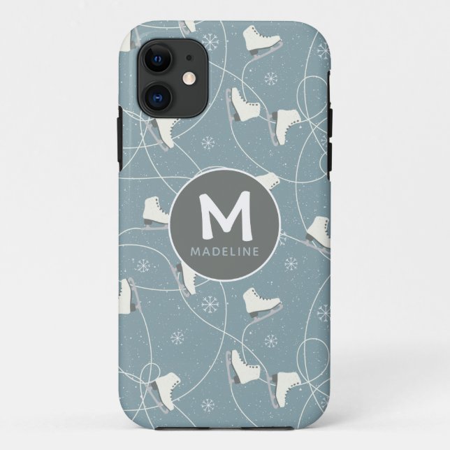 Coques Case-Mate iPhone Patinage sur glace et flocon de neige Personnalisé (Dos)