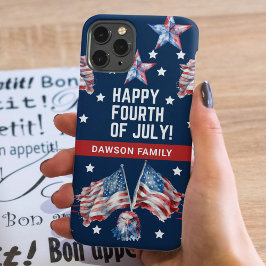 Case-Mate iPhone Case Patriotique 4 juillet Aquarelle Nom de famille