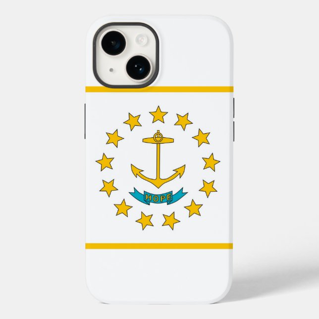 Coques Case-Mate iPhone Patriotique Apple iPhone 14 Coque-Mate, Rhode Isla (Verso)
