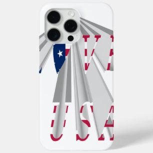 Coque iPhone 15 Pro Max Patriotisme effarant : I Love USA Perspective Art