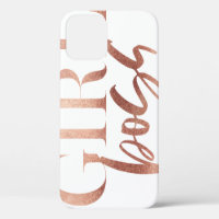Patron de fille | Texte noir or Rose |