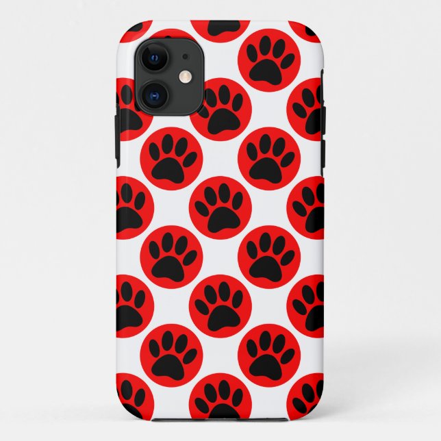 Coques Case-Mate iPhone Patrouilles De Chien Noir En Pois Rouge (Dos)