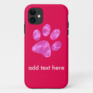 Coque iPhone 11 Patte de camouflage rose