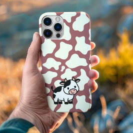 Coques iPhone 16 Pattern à White on Red with Cow