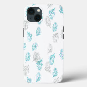 Case-Mate iPhone Case Pattern Blue & Gray Leaves