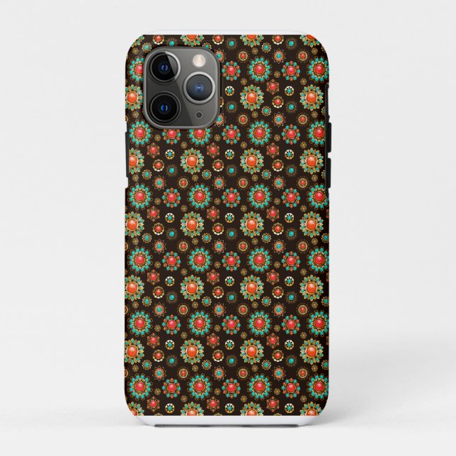 Coques Case-Mate iPhone Pattern de Ethnic Brooches Seamless (Dos)