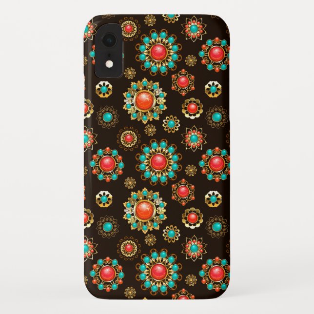 Coques Case-Mate iPhone Pattern de Ethnic Brooches Seamless (Dos)