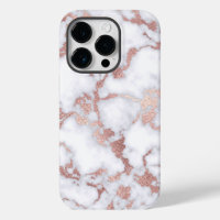 Patterns de Chic Rose Gold White Marble Stone