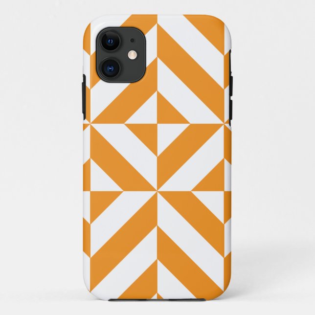 Coques Case-Mate iPhone Patters de Burnt Orange Geometric Deco Cube (Dos)