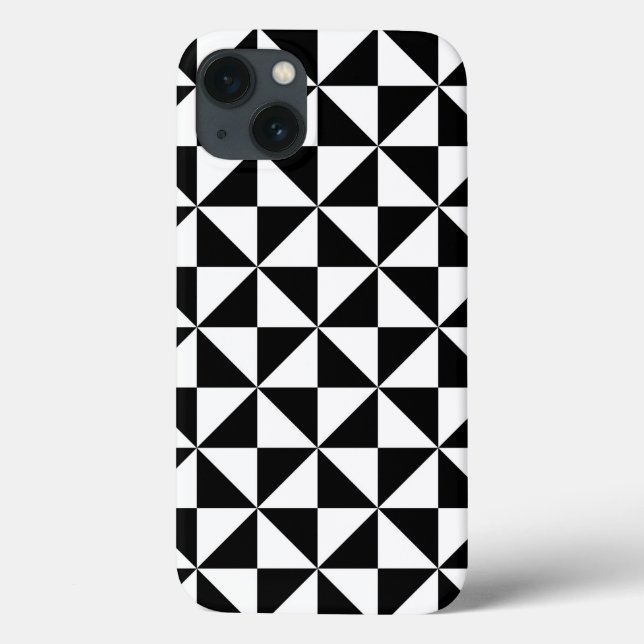 Coques Case-Mate iPhone Patters triangulaires noirs et blancs (Verso)