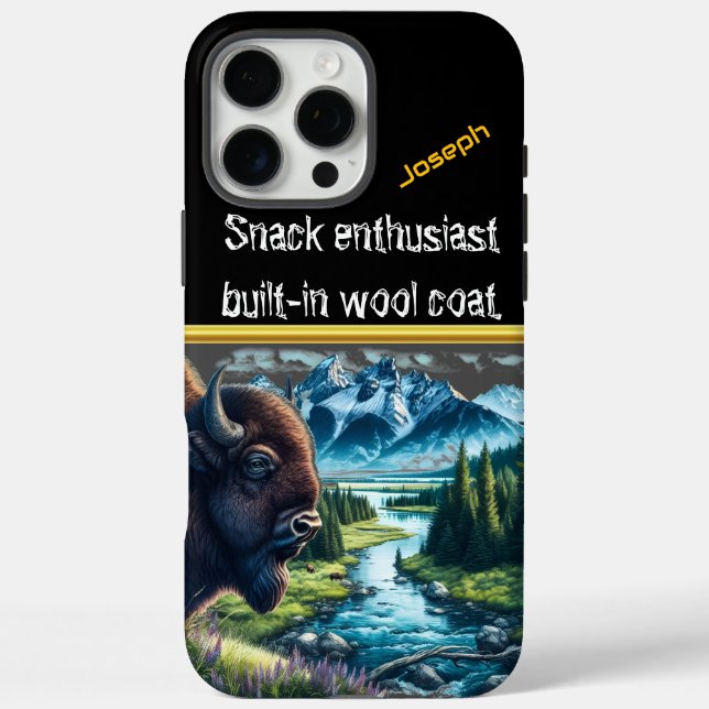 Coques Case-Mate iPhone Pâturage du bison par un ruisseau serein (Verso)